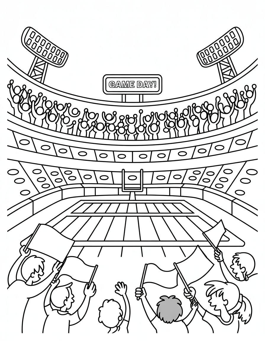 football stadium coloring page