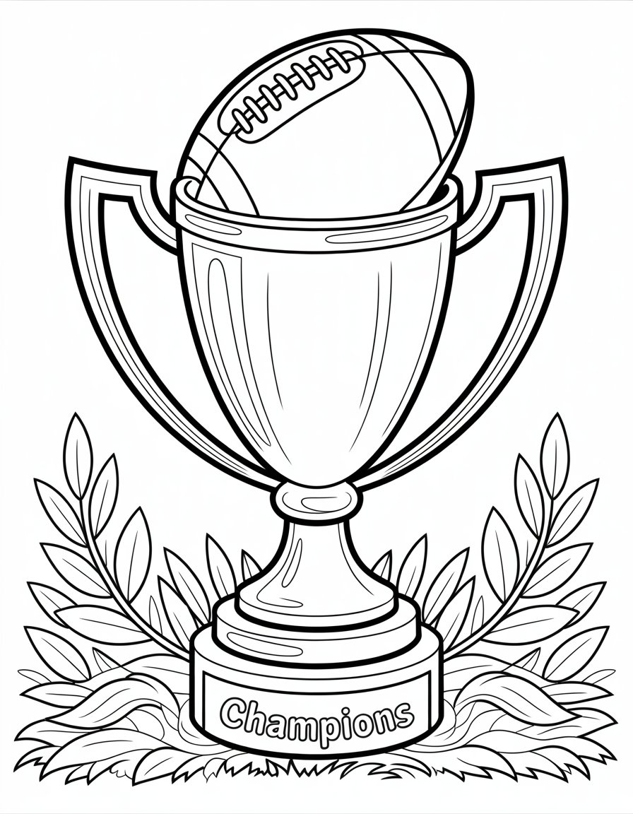 football trophy coloring page