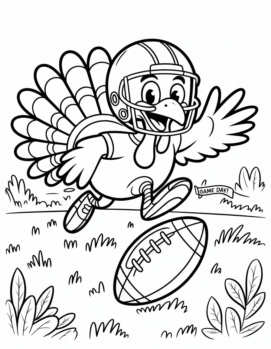 football turkey coloring page