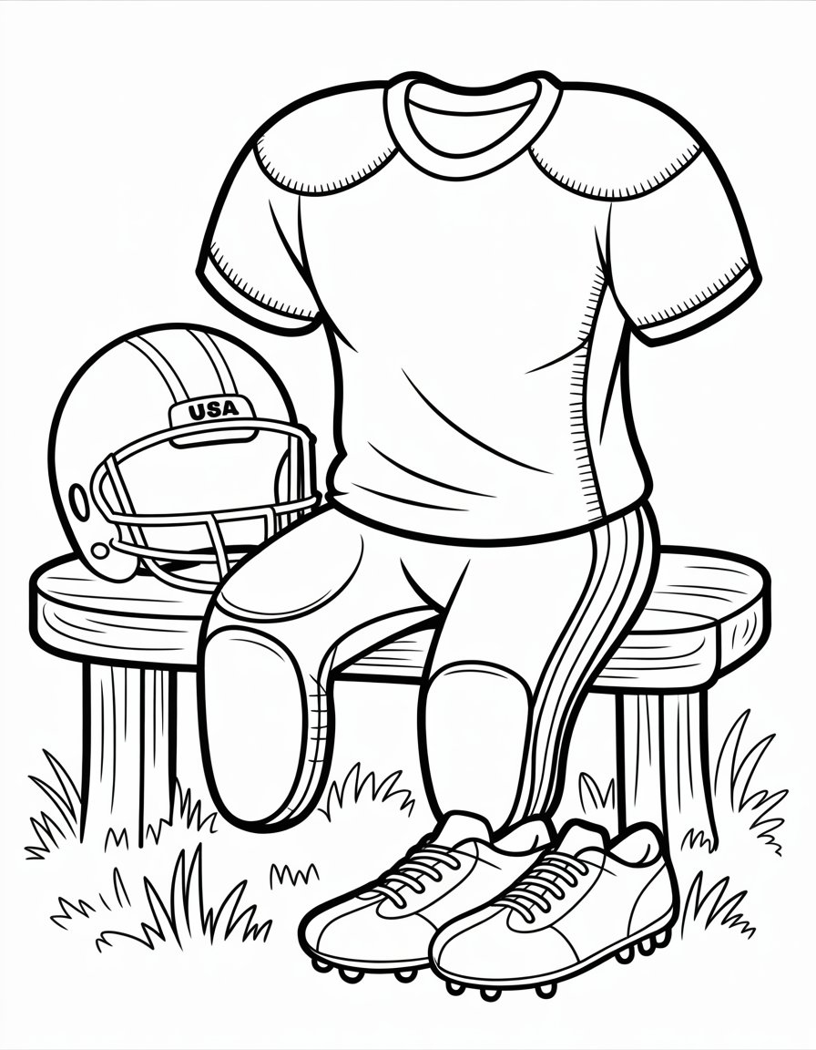 football uniform coloring page