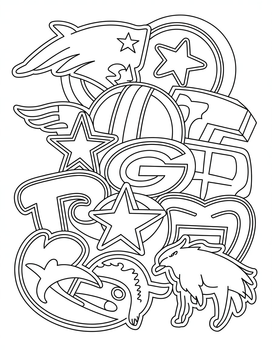 nfl logos coloring page