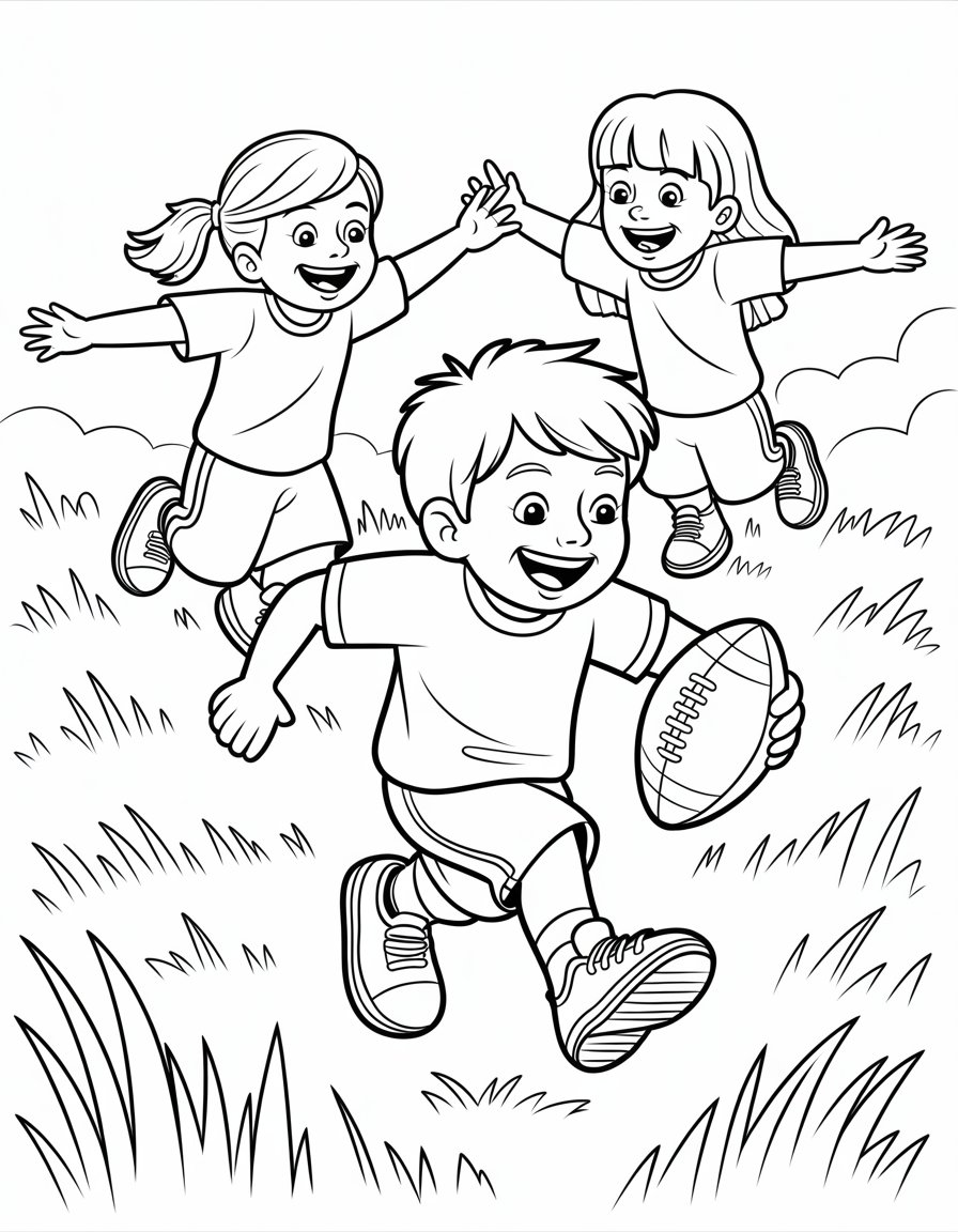 playing football coloring page