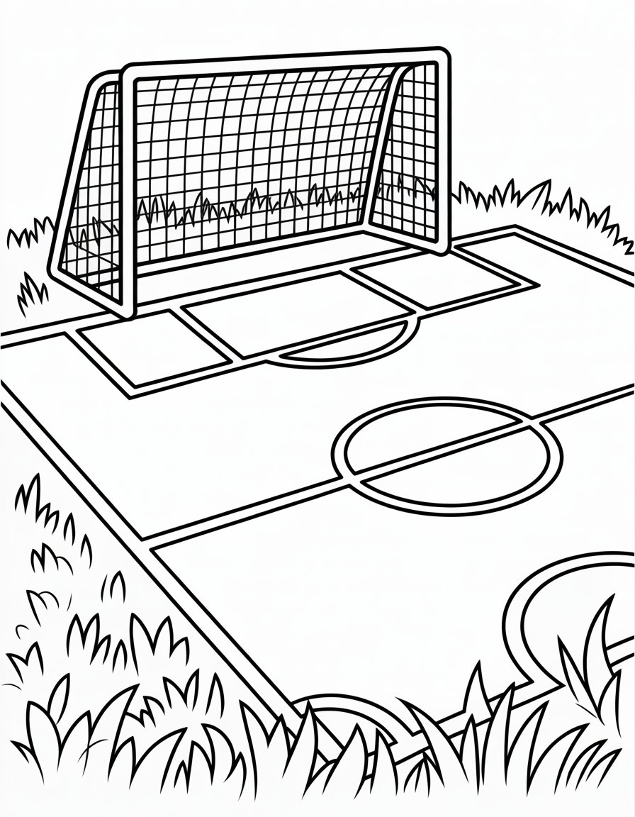 soccer field coloring page