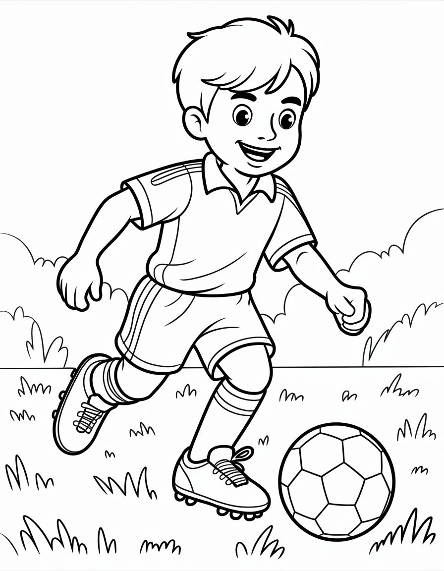 soccer player coloring page