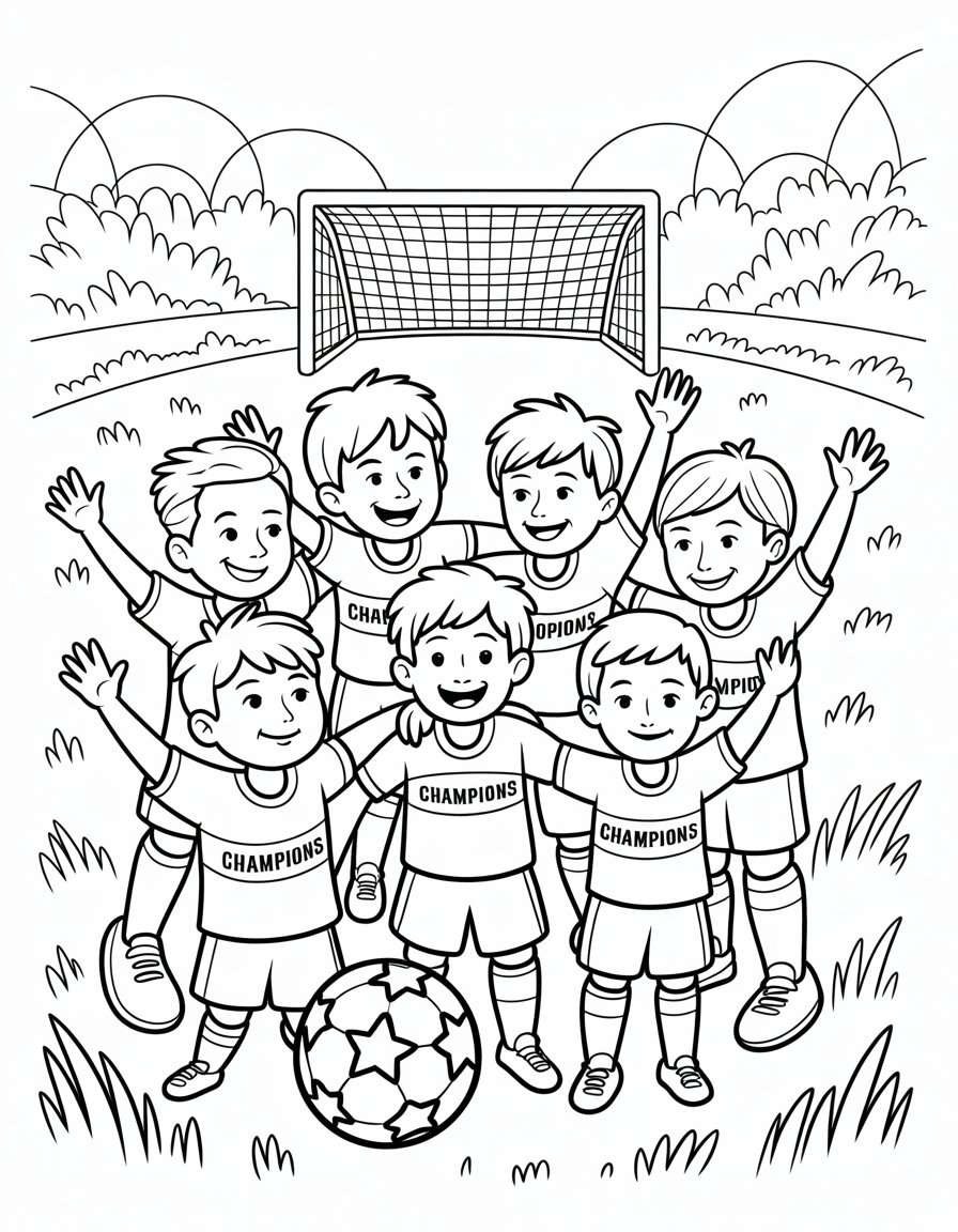soccer team coloring page