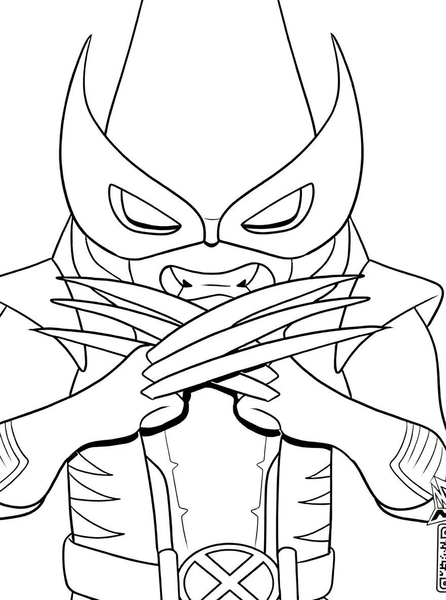 banana wolverine with sharp claws coloring page