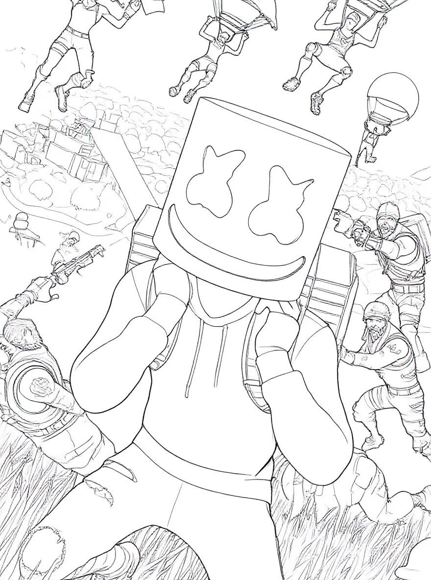 Fortnite battle royale coloring page