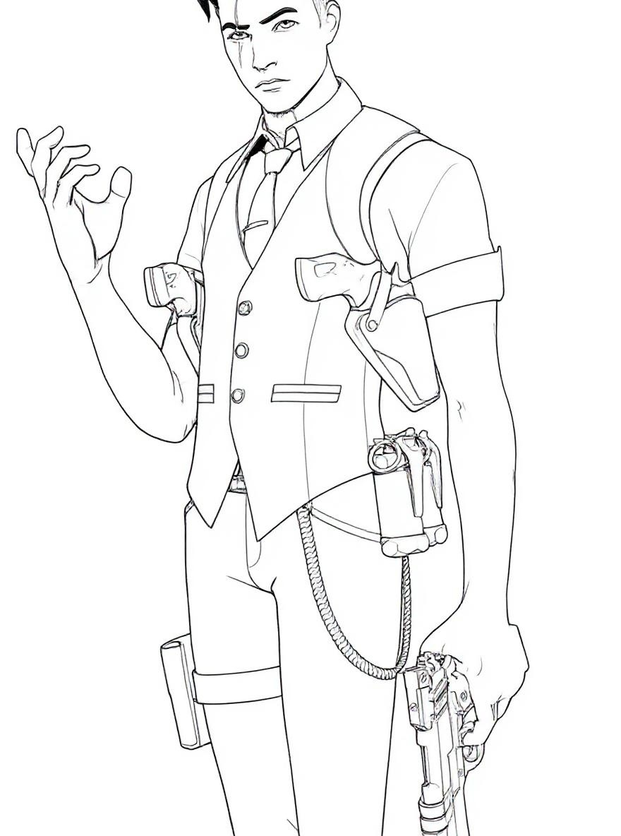 Fortnite Midas character coloring page