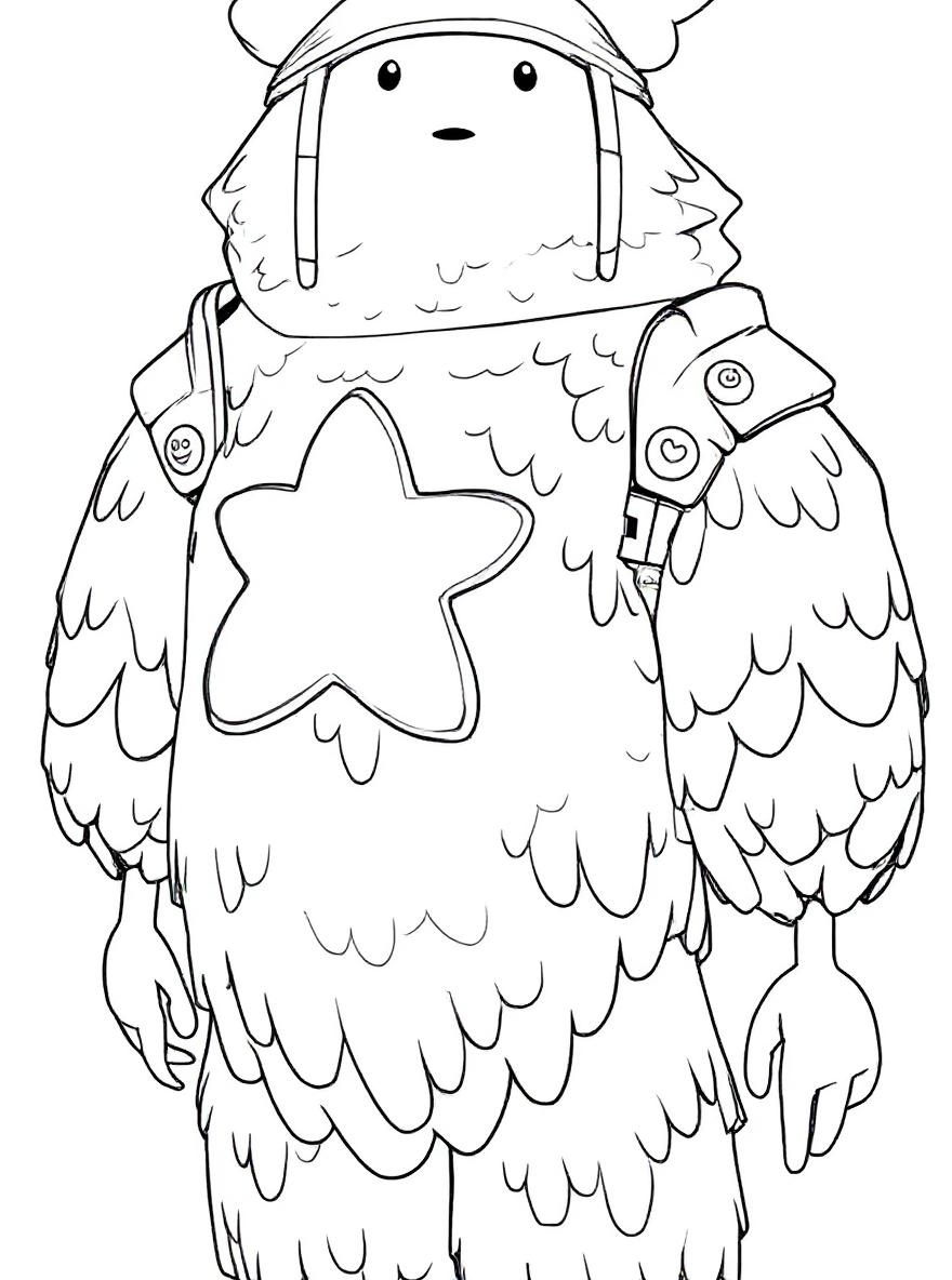 Fortnite Peely star back bling coloring page