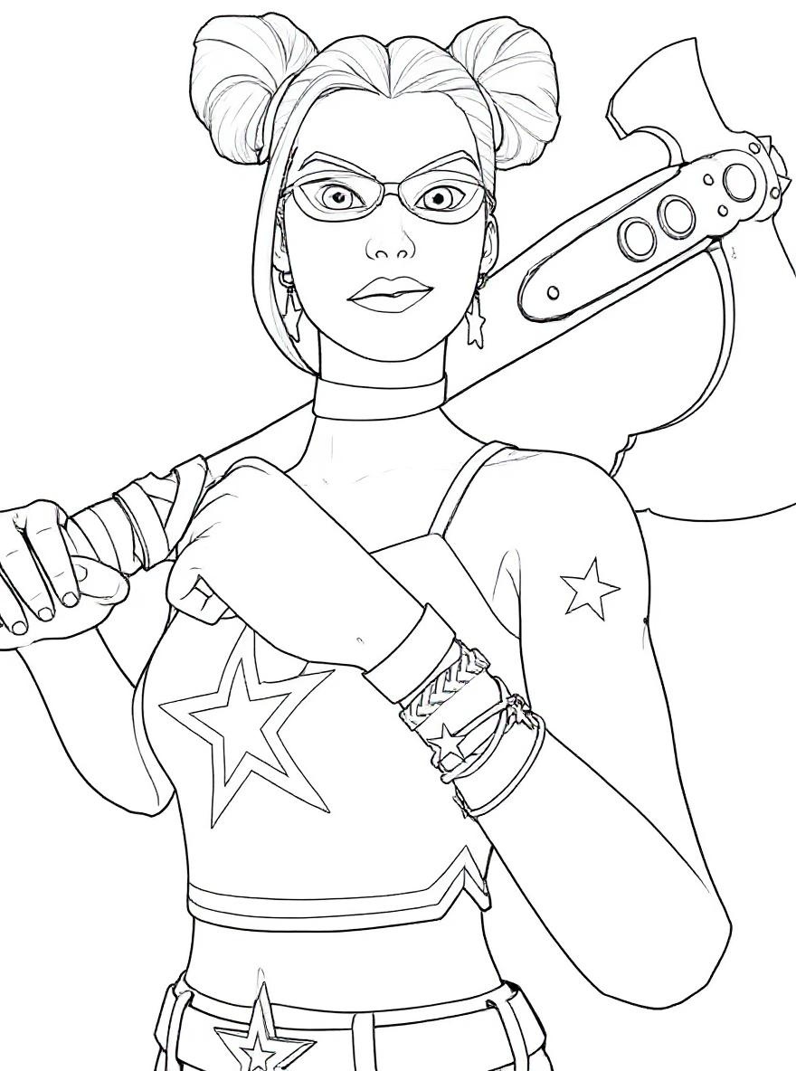 fortnite pink bunnie brawler coloring page