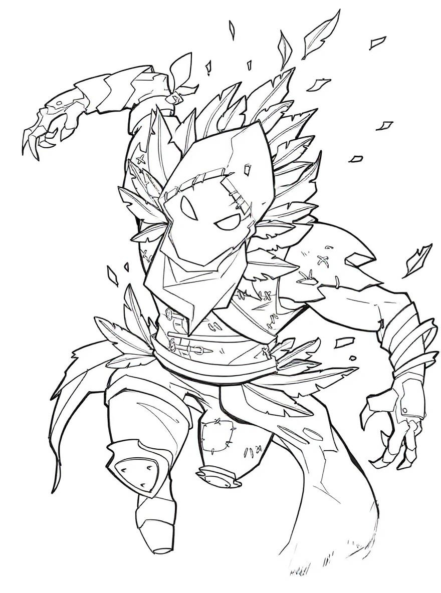 Fortnite Raven character coloring page