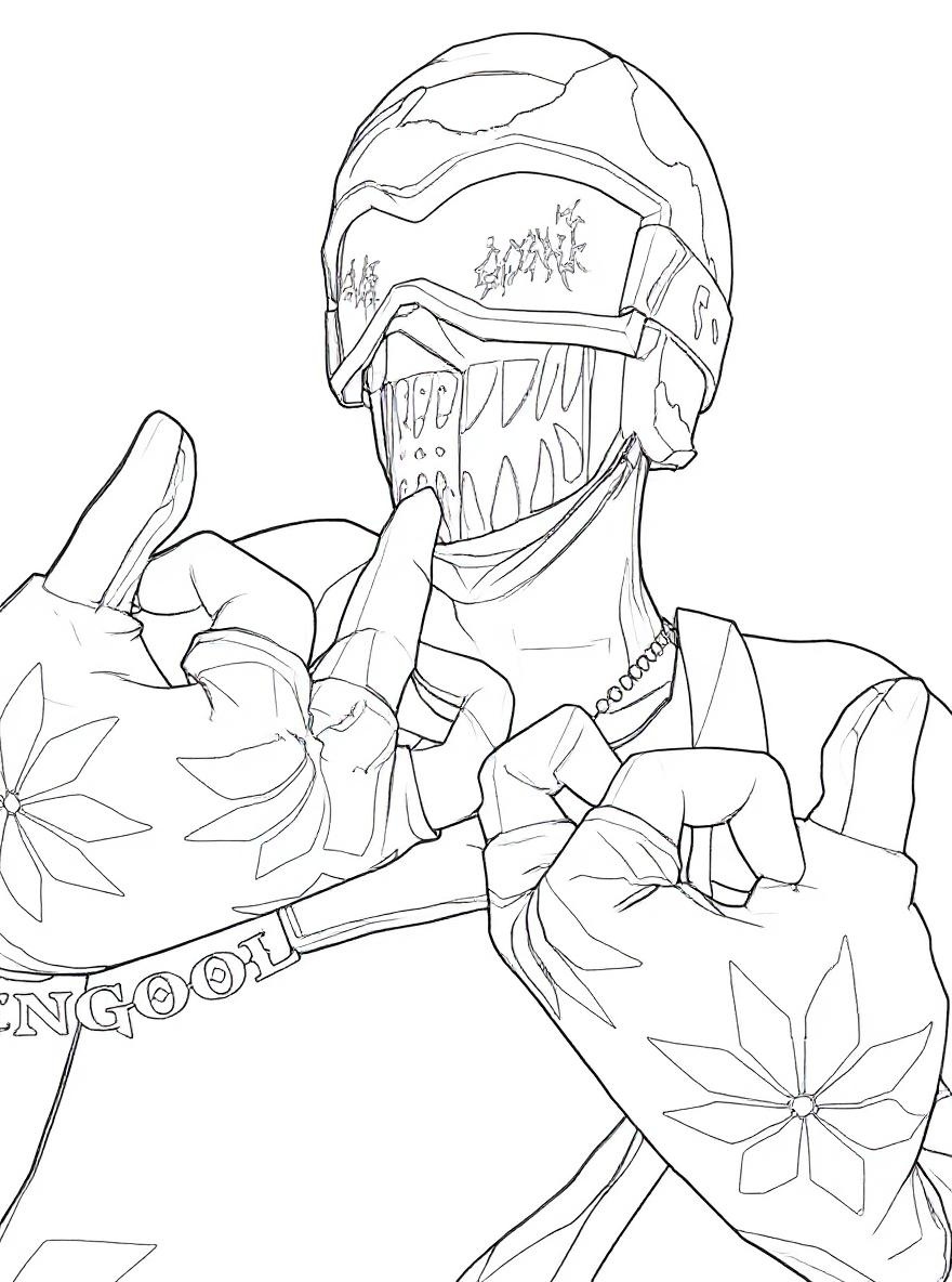 fortnite red character coloring page
