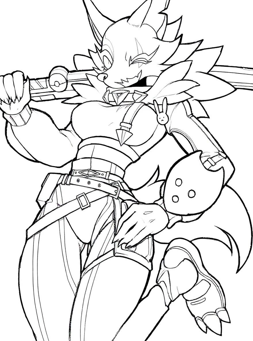 Fortnite robotic dog coloring page