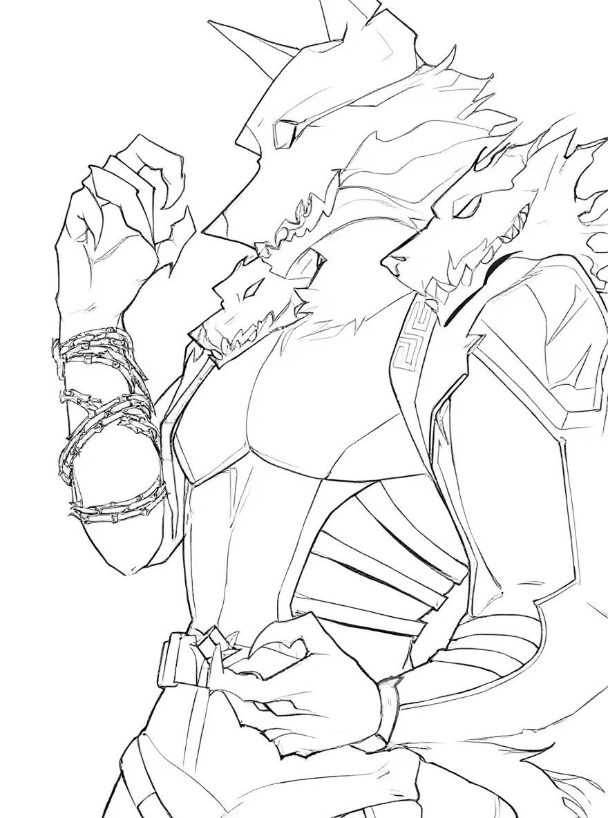 fortnite wolf guy coloring page