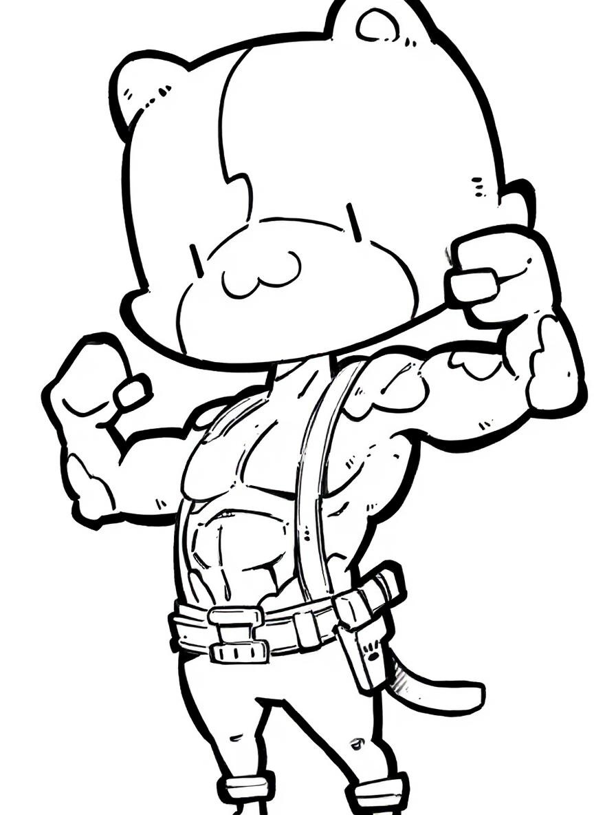 muscle cat coloring page