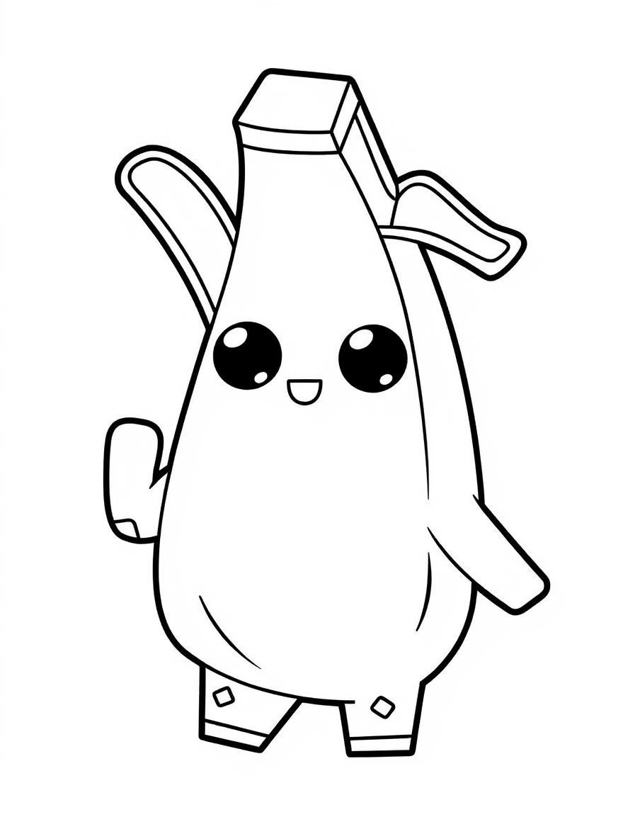 peely smiling waving coloring page