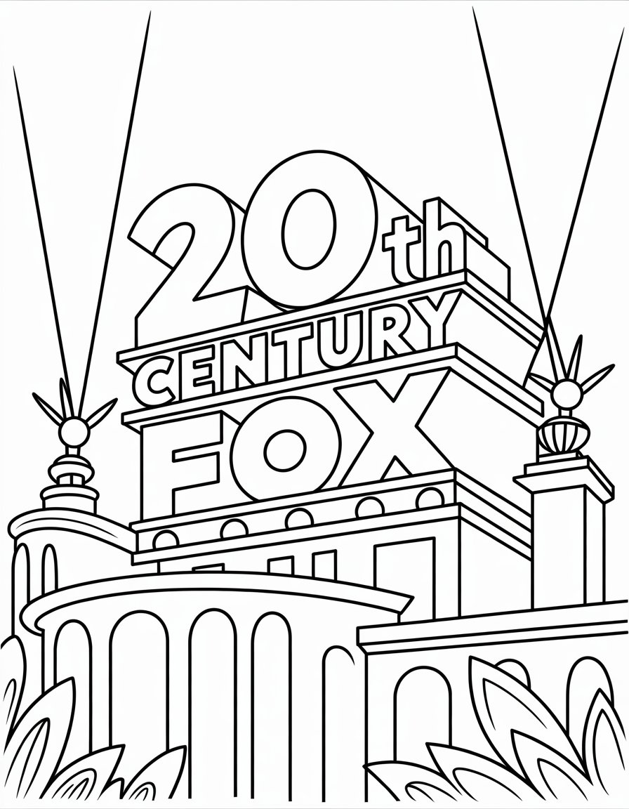 20th century fox logo coloring page