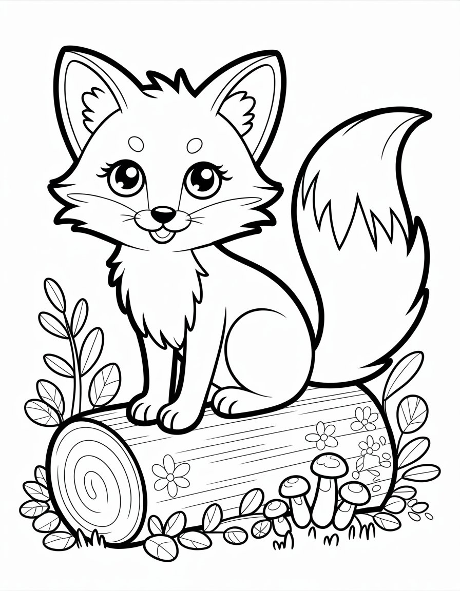 anime fox coloring page