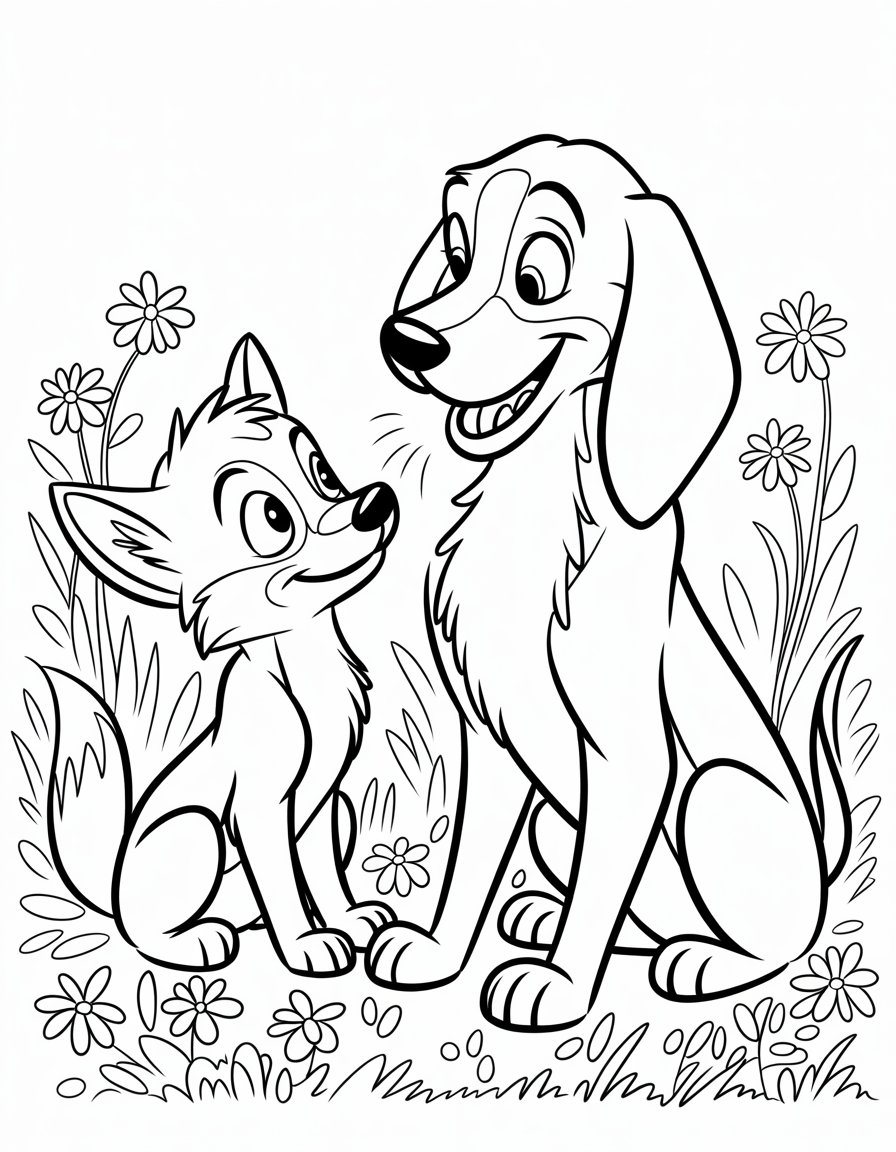 disney fox and the hound coloring page