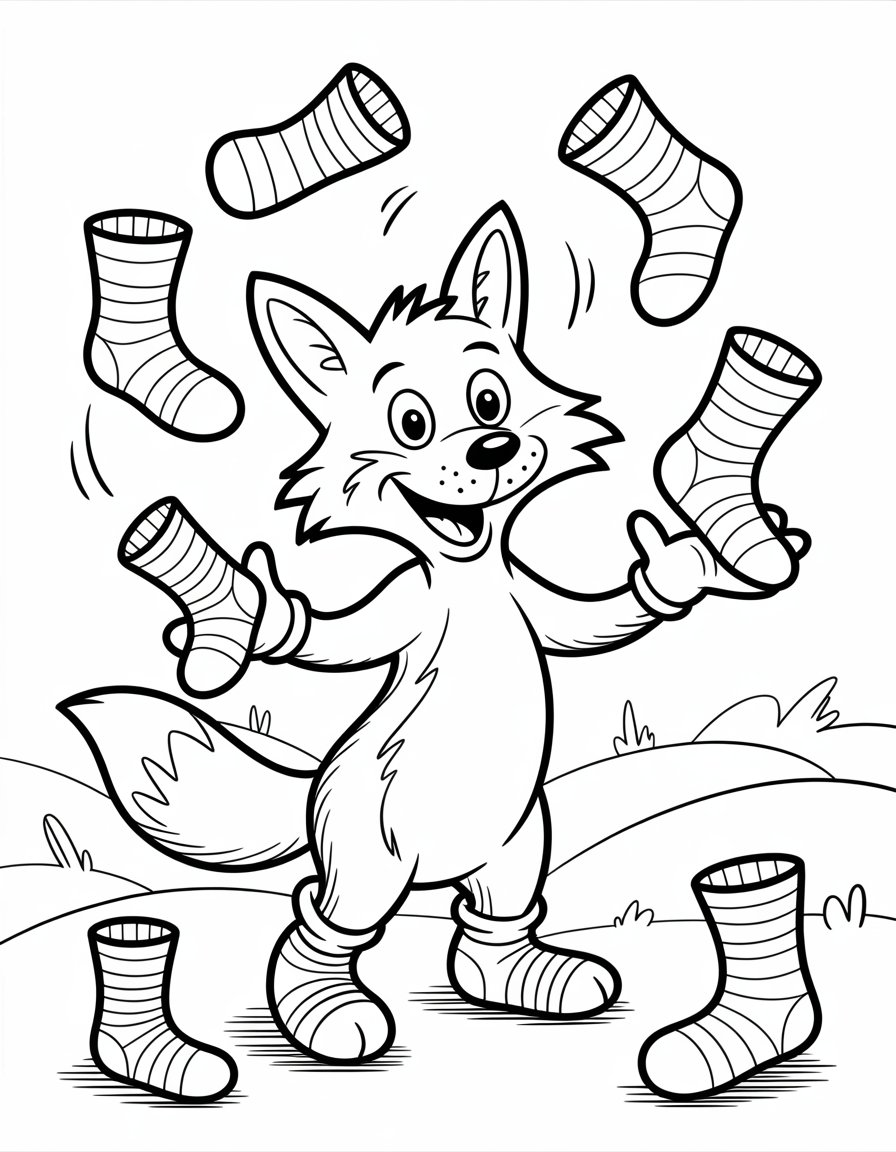 dr seuss coloring page fox in socks