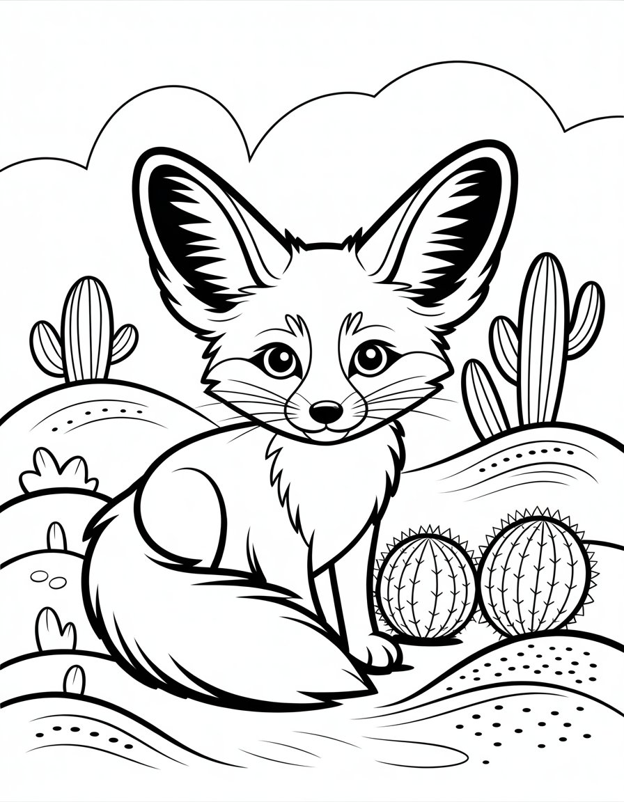 fennec fox coloring page