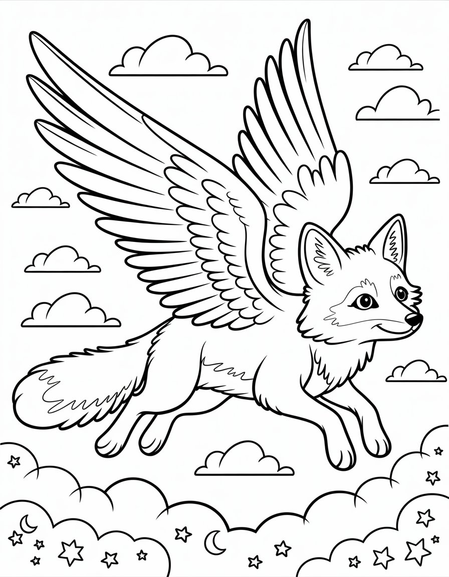 flying fox coloring page