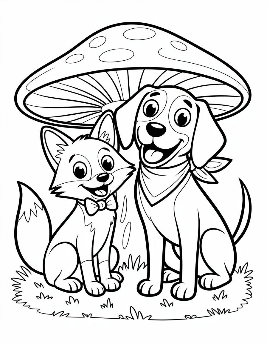 fox and the hound coloring page
