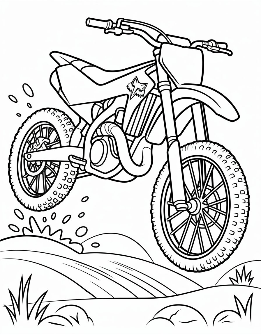 fox dirt bike coloring page