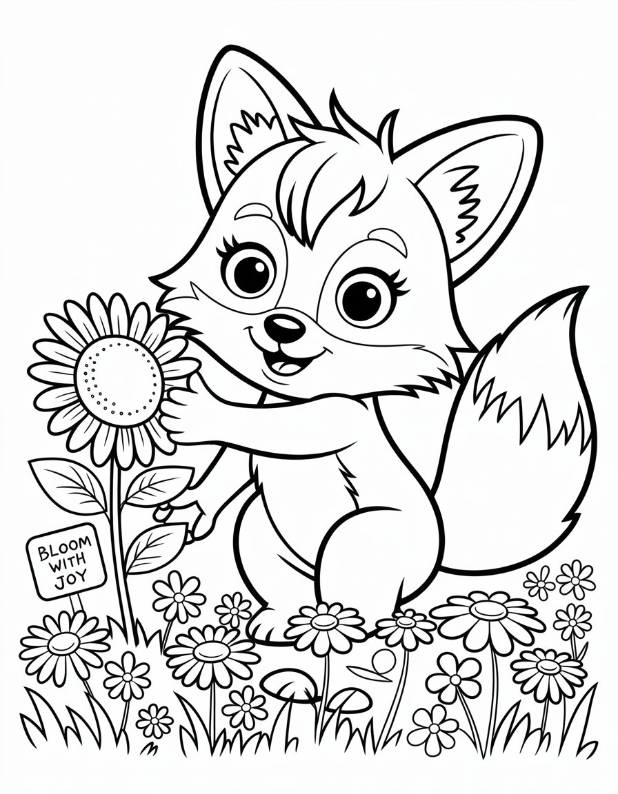 fox girl coloring page
