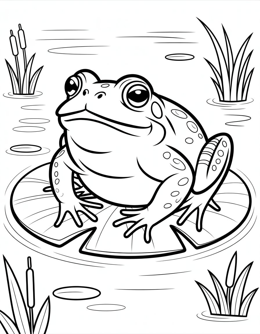 bull frog coloring page