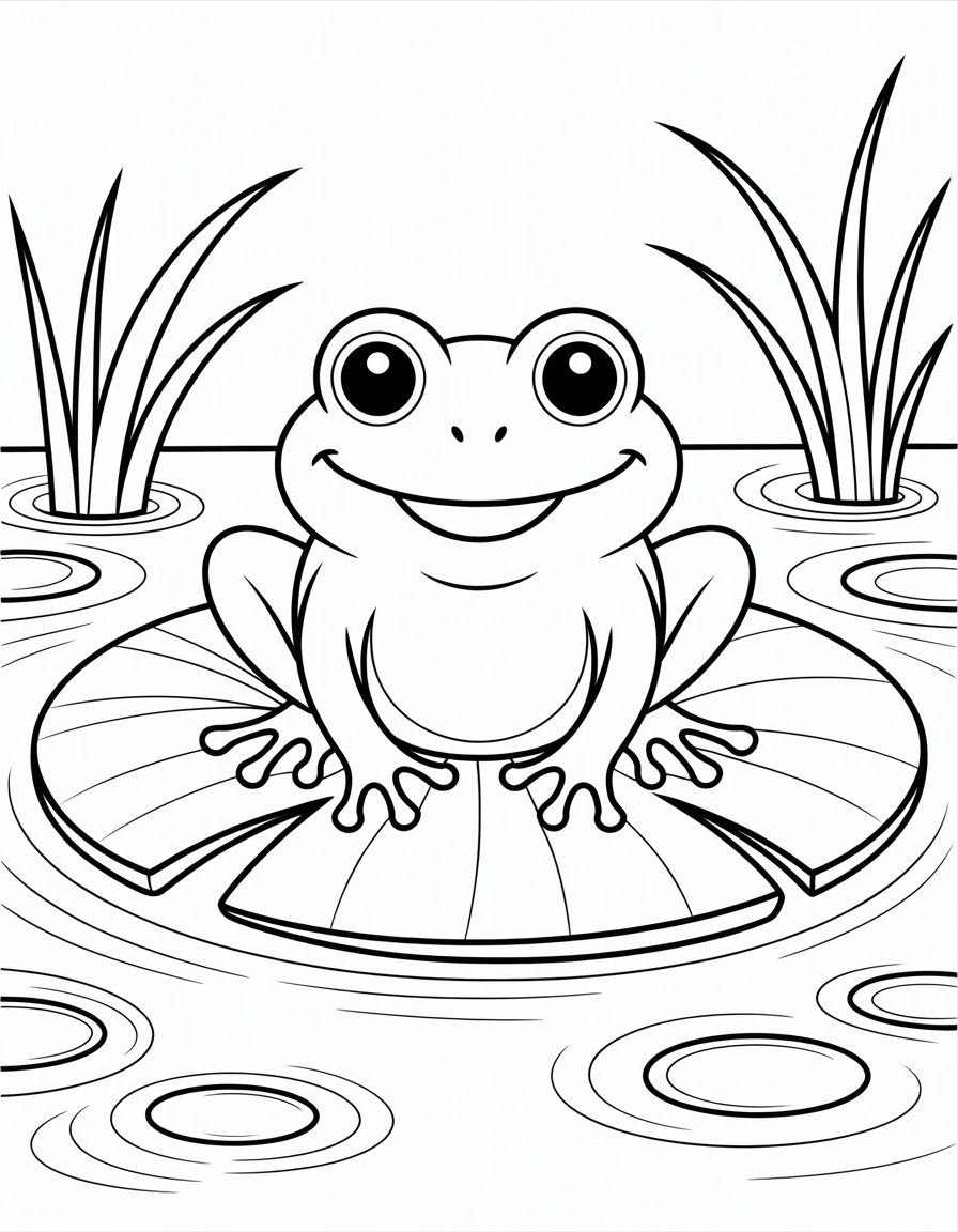 cute frog coloring page
