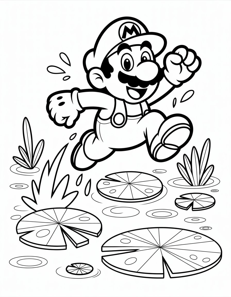 frog mario coloring page
