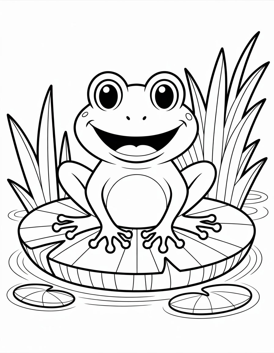 frog outline coloring page