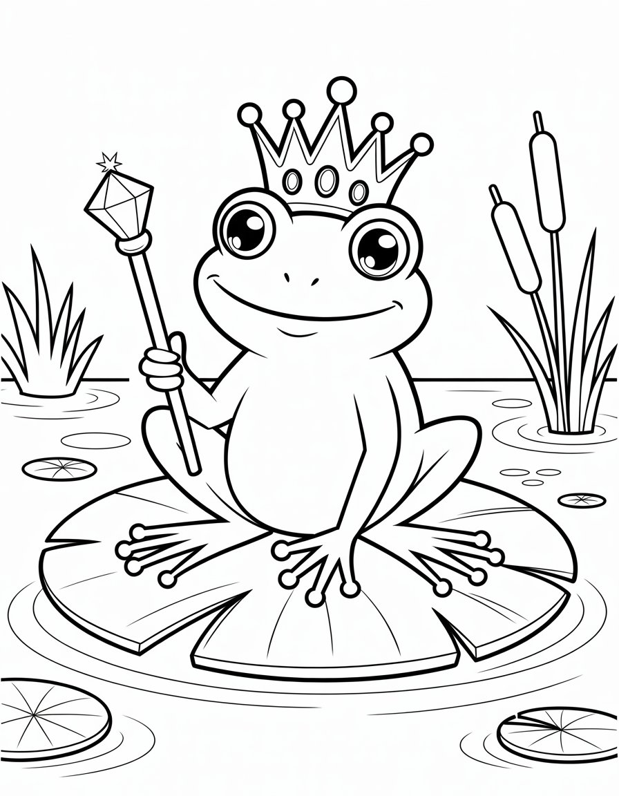 frog prince coloring page