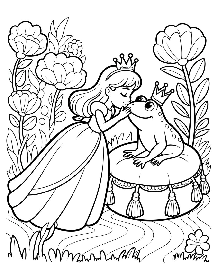princess and the frog coloring page