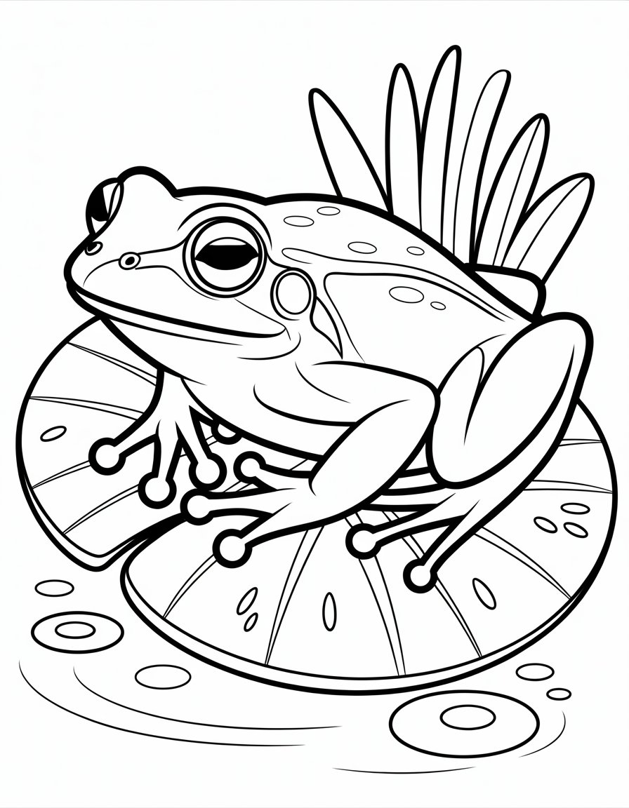 realistic frog coloring page