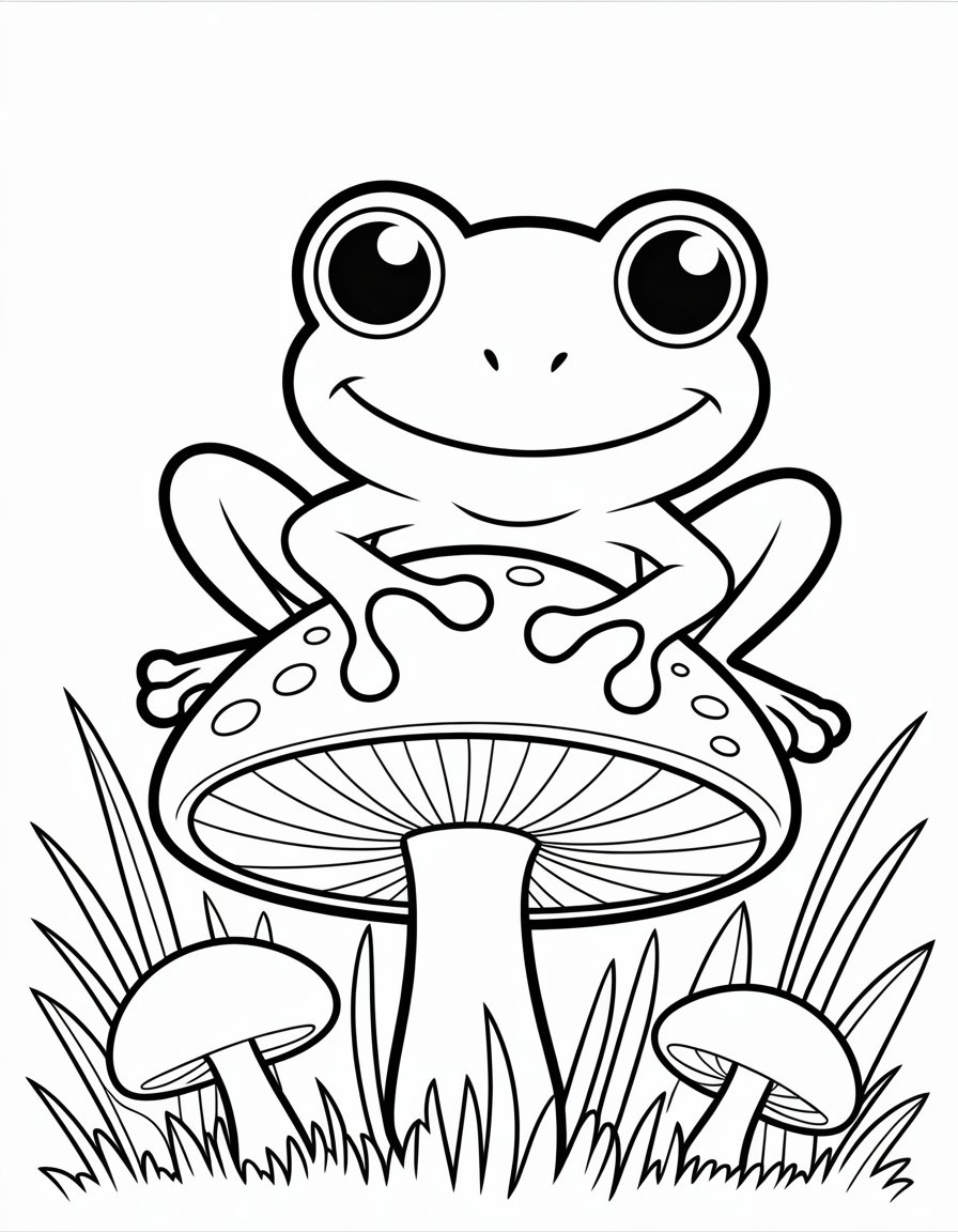 small frog coloring page