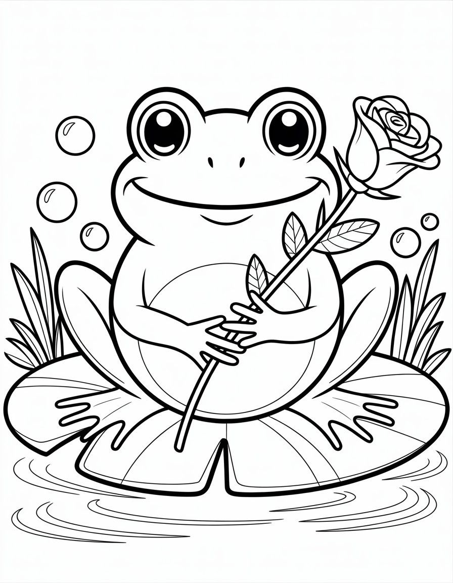 sweet frog coloring page