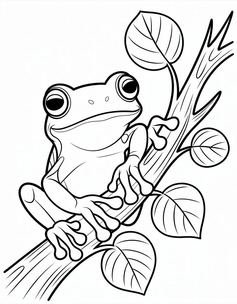 tree frog coloring page