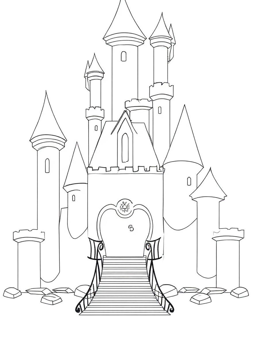 a shimmering ice castle coloring page
