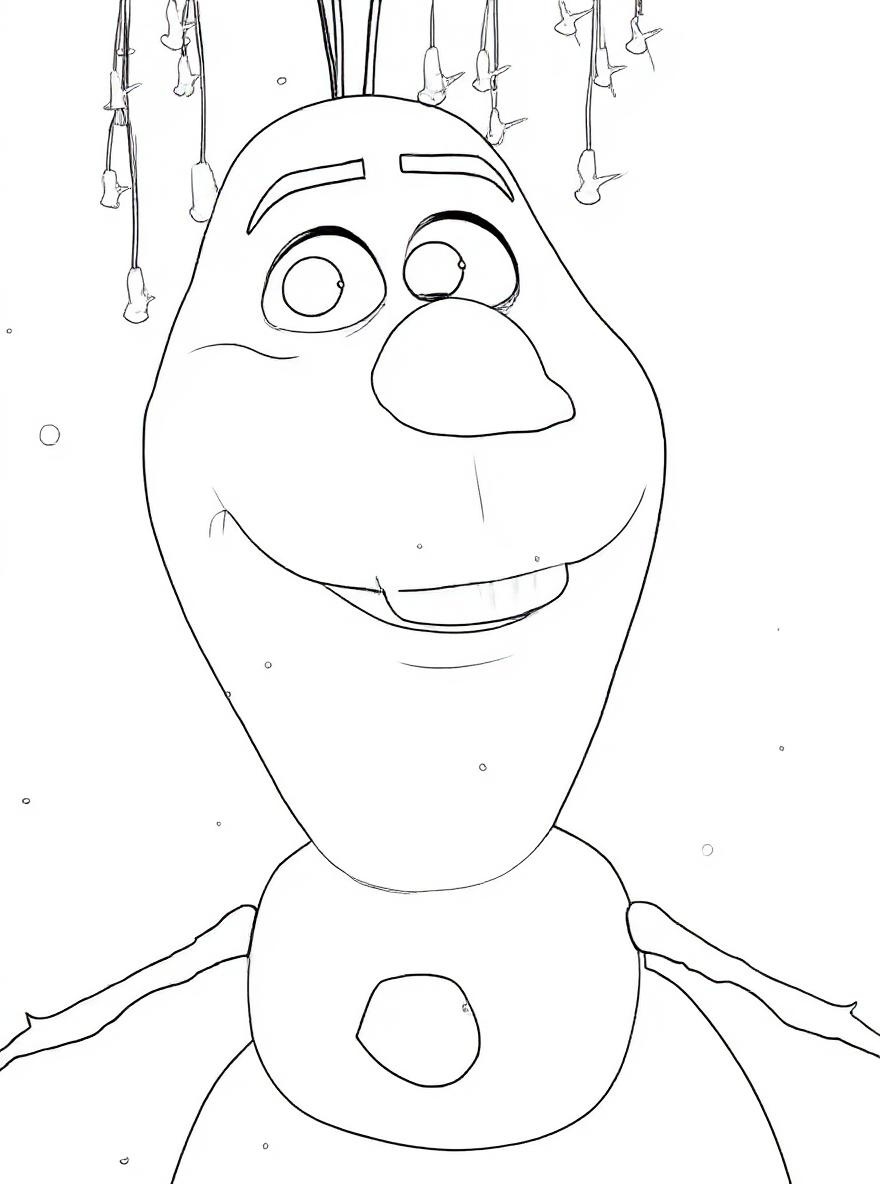 Olaf in the snow coloring page