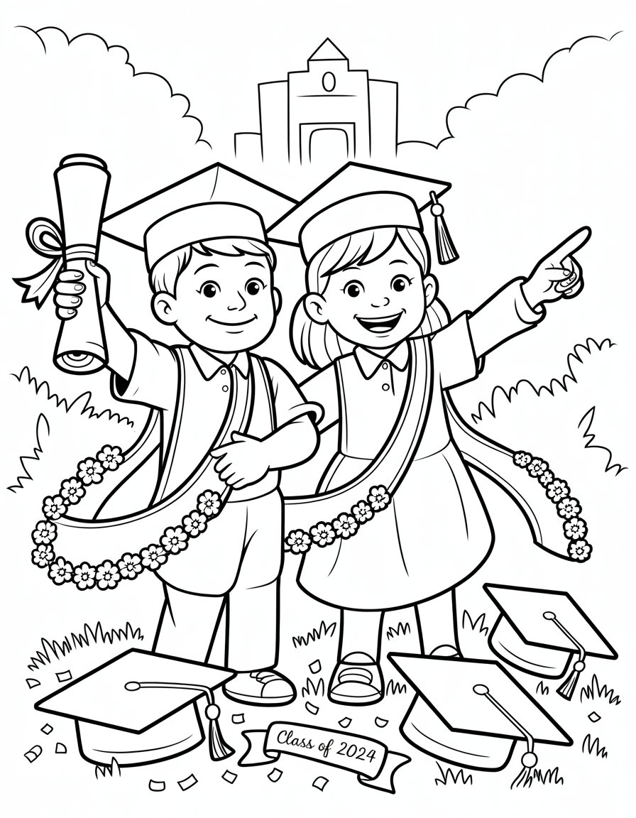 8th grade graduation coloring page