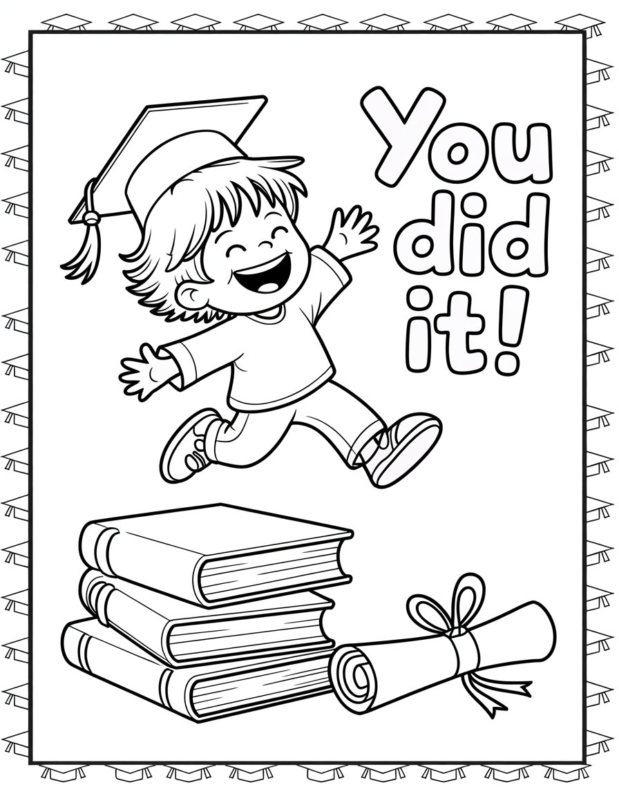 college graduation coloring page