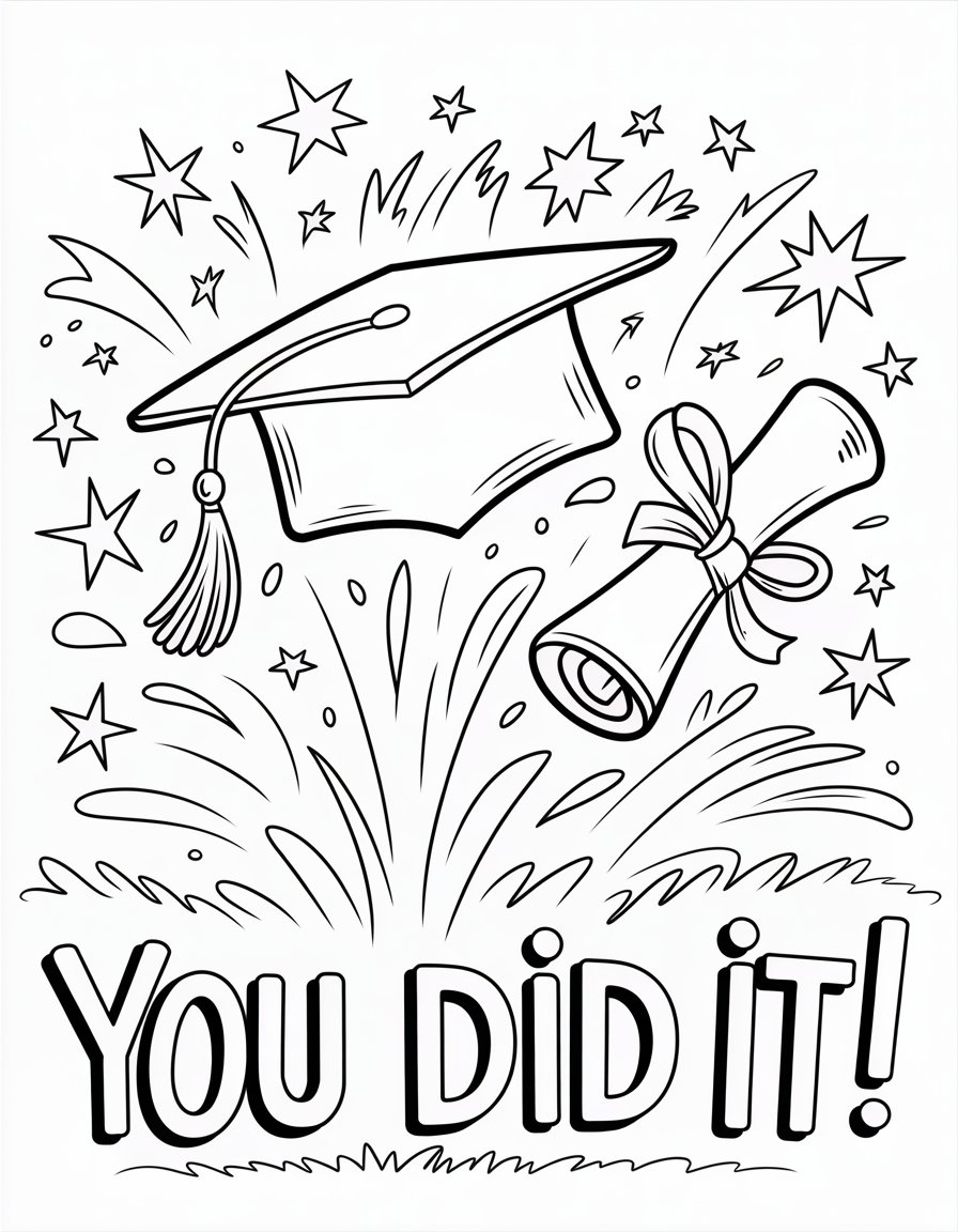 congratulations graduation coloring page