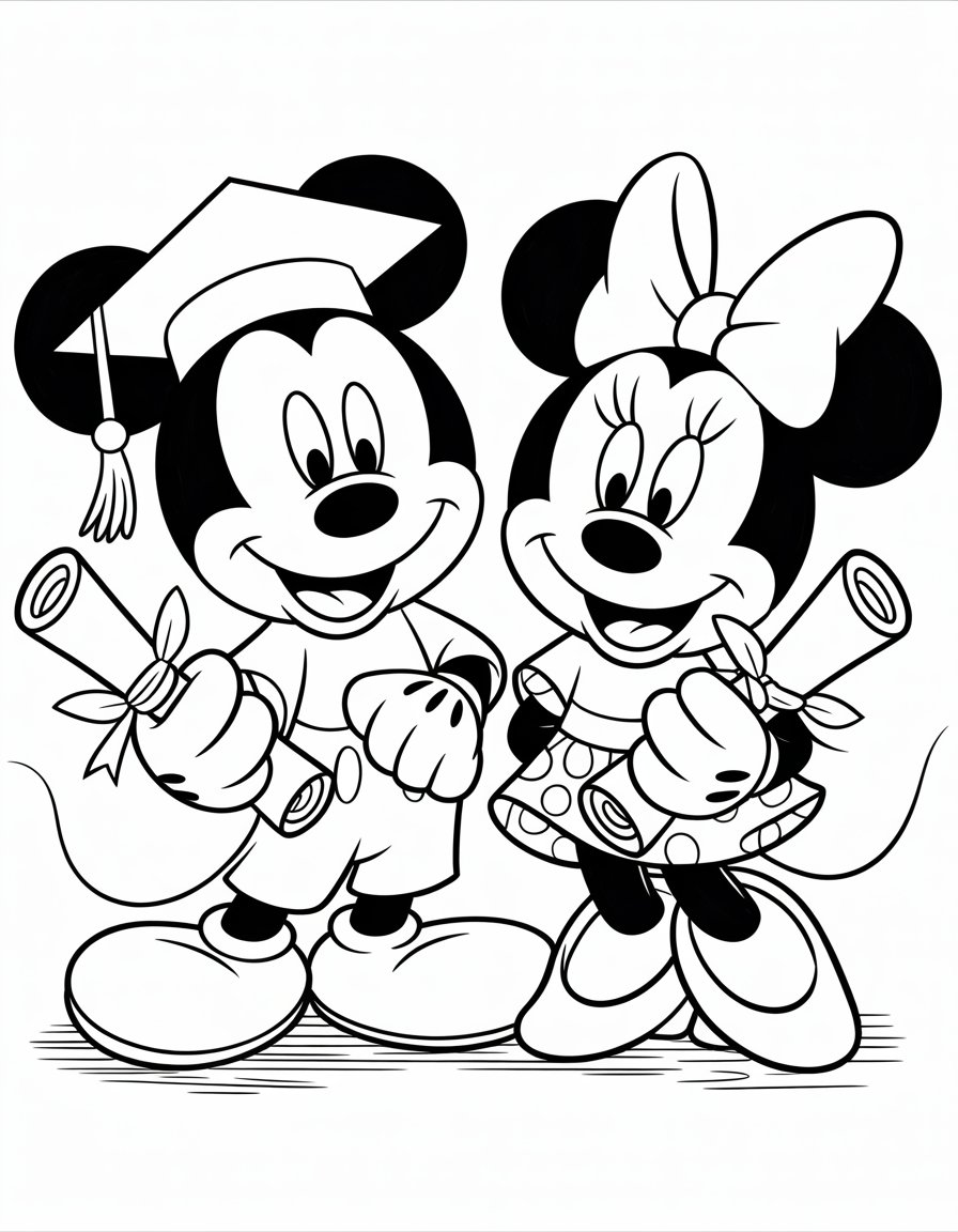 disney graduation coloring page