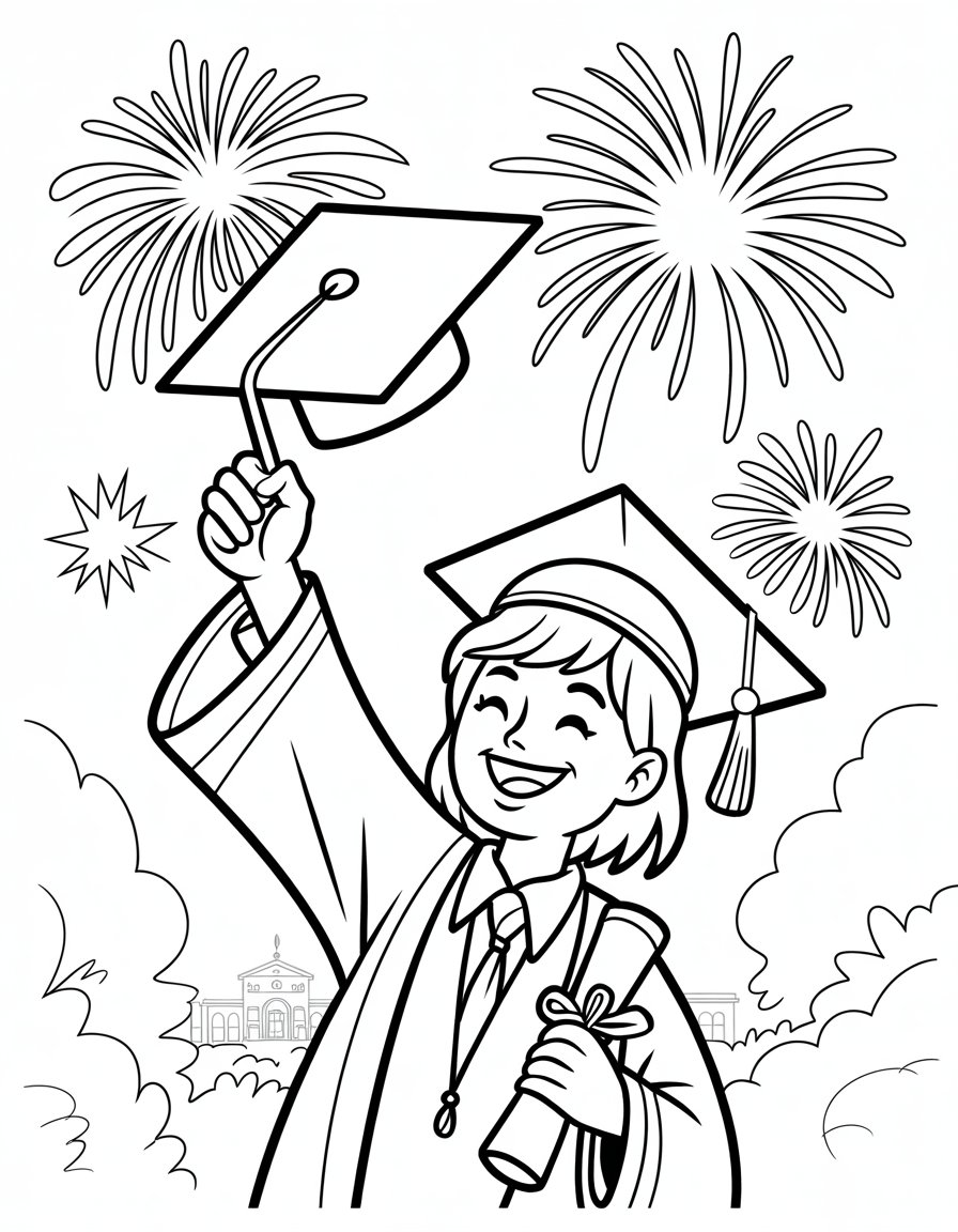 high school graduation coloring page