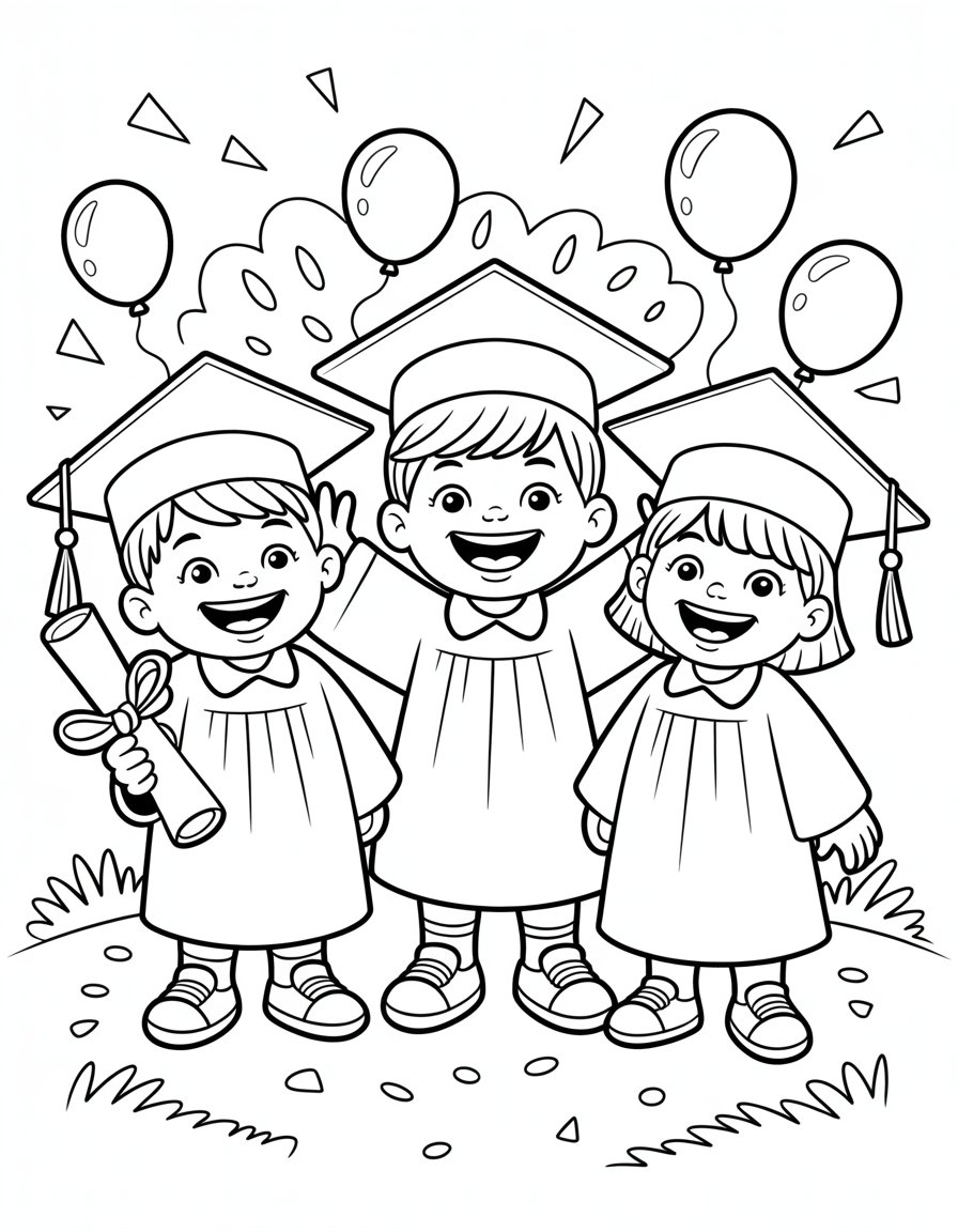 kindergarten graduation coloring page