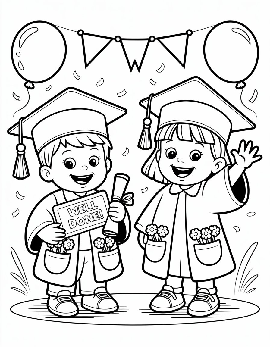 preschool graduation coloring page