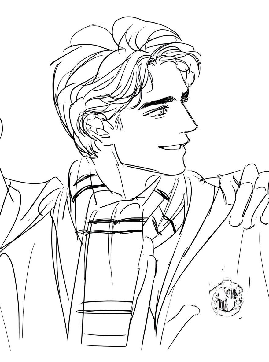 Cedric Diggory smile coloring page