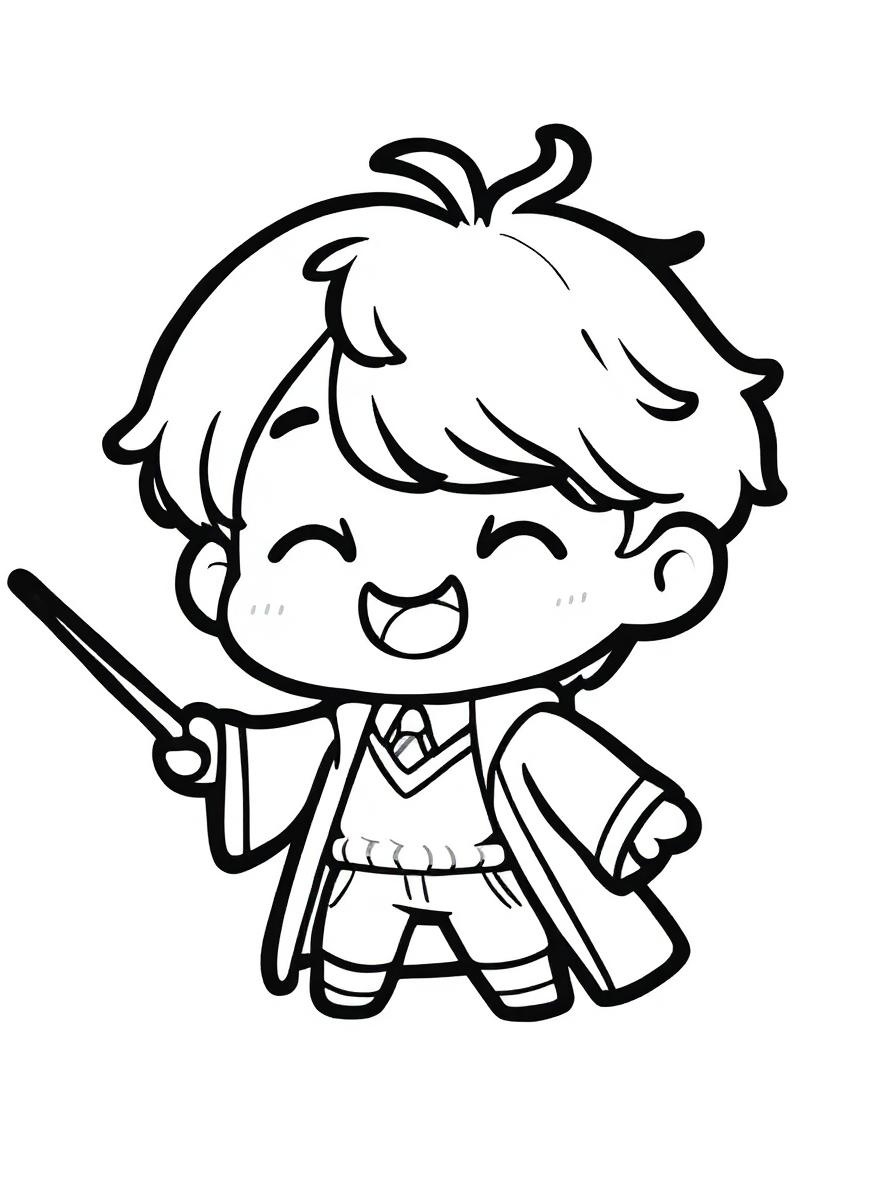 Happy Ron Weasley coloring page